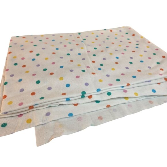 Rainbow Polka Dot White Stretch Knit Fabric 1 Yard X 60" Wide Sewing Material - Picture 7 of 9